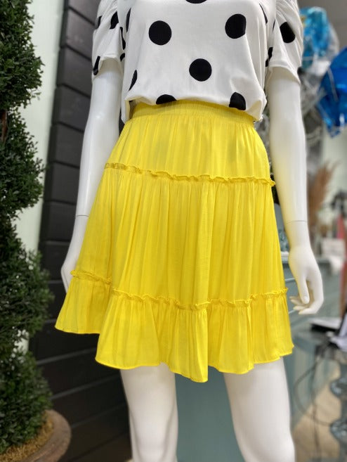 Tiered Skirt-Yellow