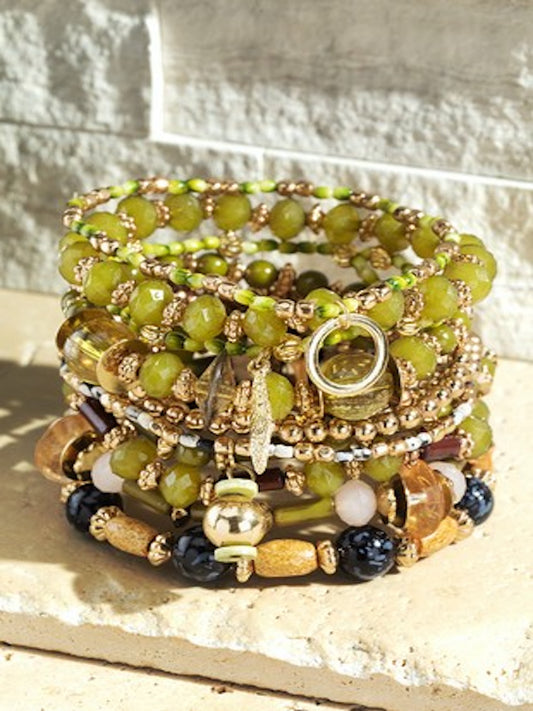 Olive Beaded Bracelet