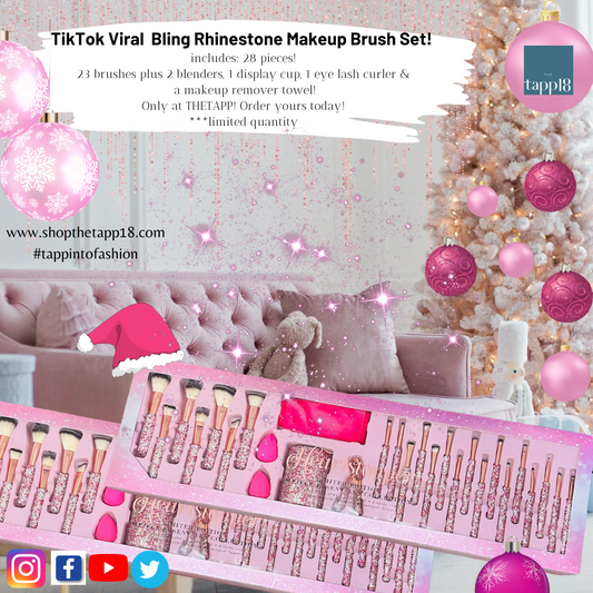 TikTok VIRAL BLING BRUSH SET! (Pink/Clear)