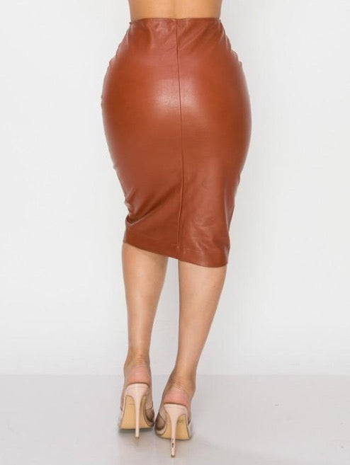 Leather Skirt-Spice