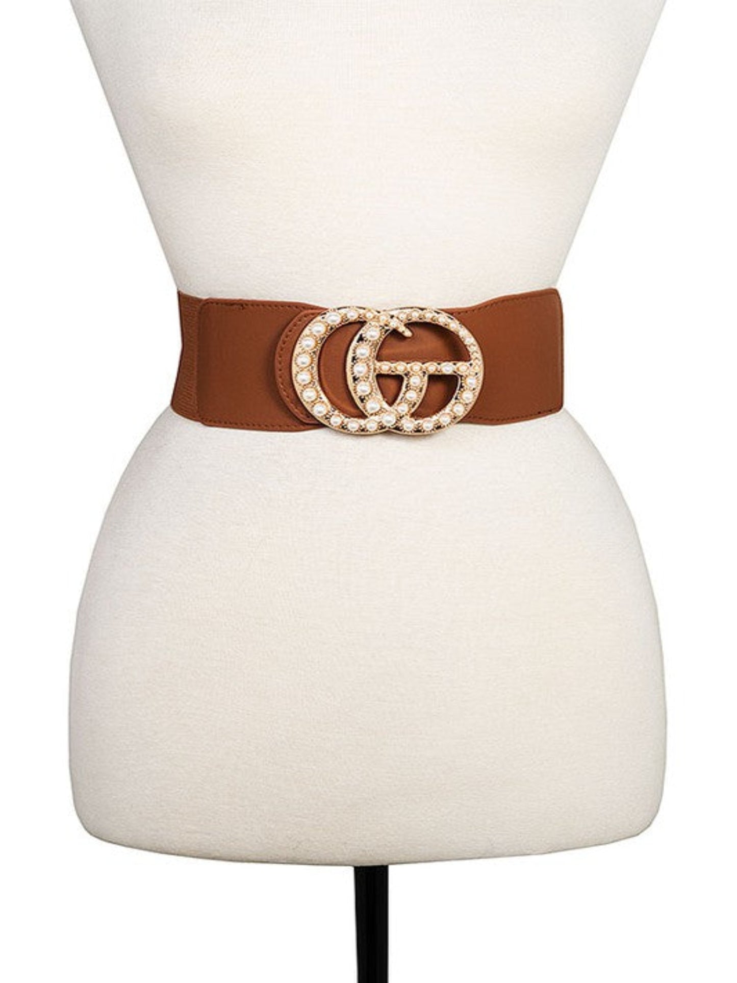 Pearl Accent Belt-Brown