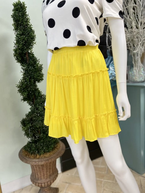 Tiered skirt outlet yellow